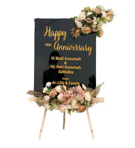 Papan Bunga Akrilik Merbau