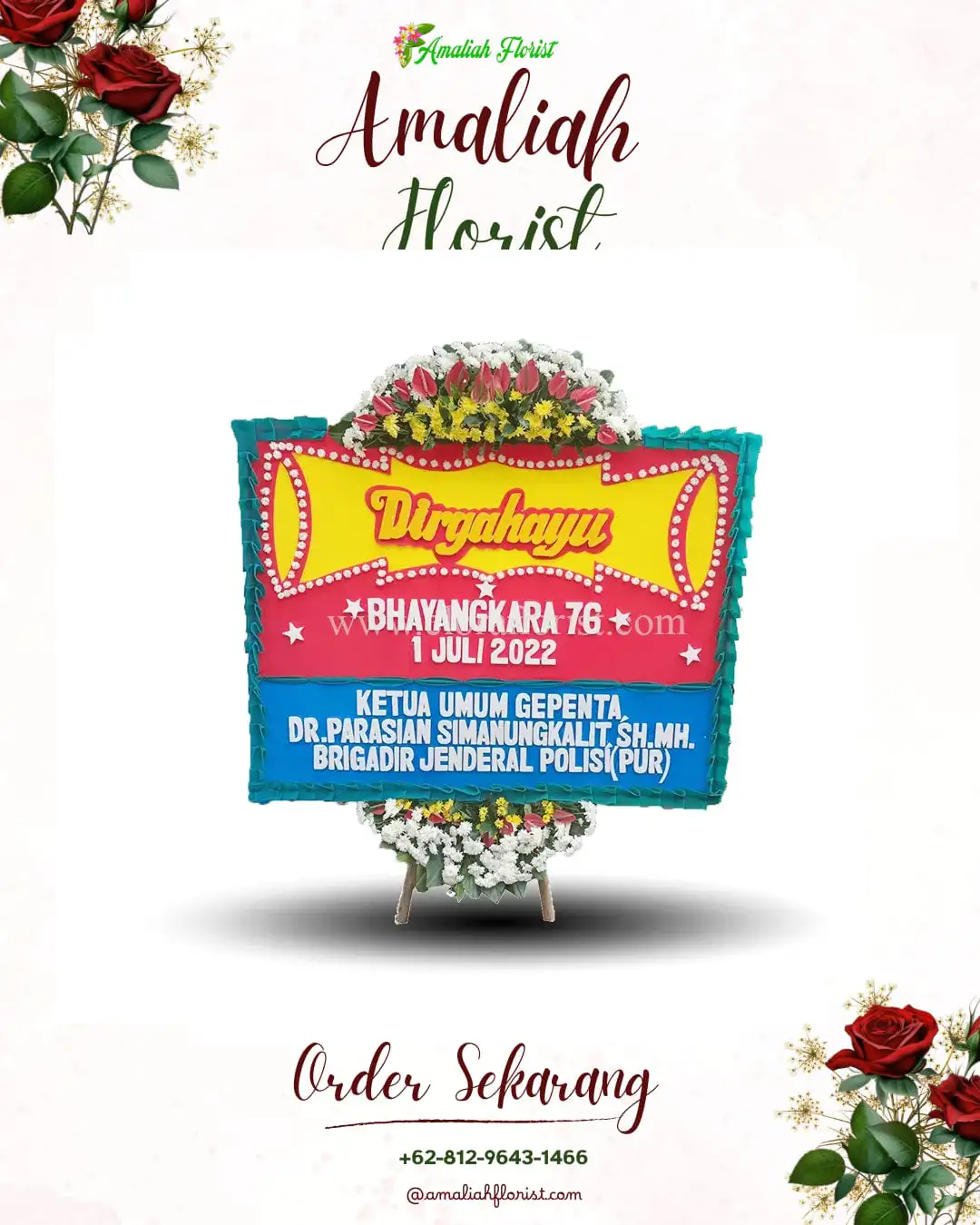 Papan Bunga HUT Ulang Tahun Merbau